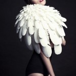 3Dprinted fashion photo défilé mode imprimante 3D plumes poule