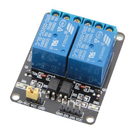 MODULE RELAIS 2 X 5VDC/10A PAR OPTOCOUPLEUR