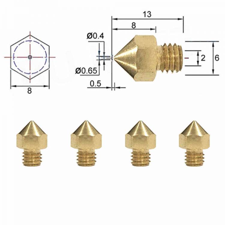 Makerbot MK8 Nozzle Impressora 3D Printer Extruder Nozzle for I3 ...