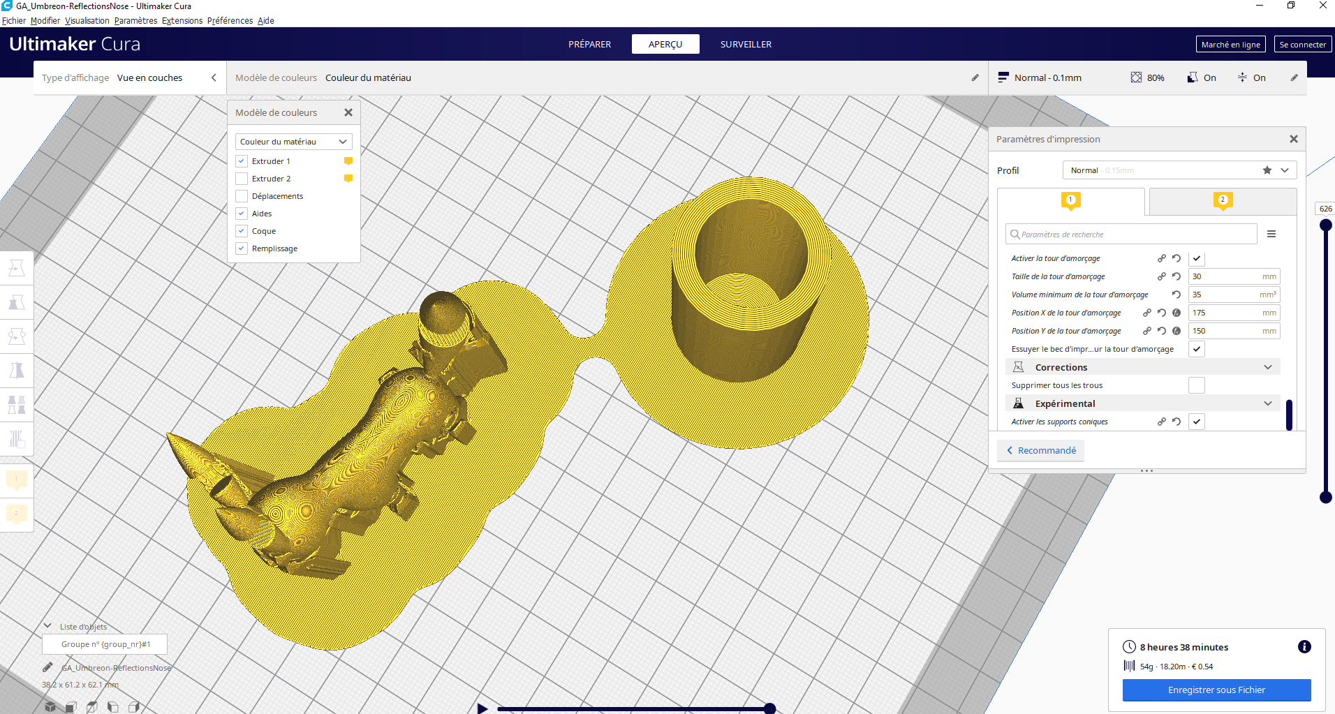 Comment imprimer en double extrusion sur Cura ?