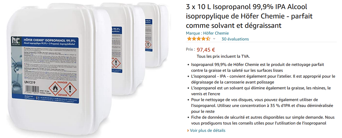 Alternative à l' IPA ? - Les imprimantes 3D SLA - Forum pour les  imprimantes 3D et l'impression 3D