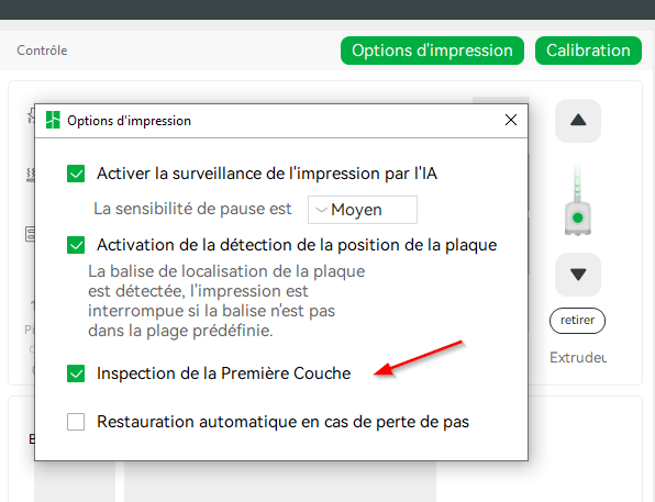 Calibration de la première couche (i3)