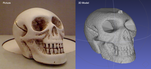 Crâne scanné en 3D avec FabScan Crâne scanné en 3D avec FabScan