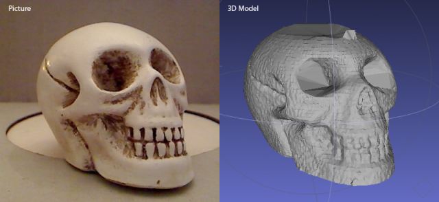 Crâne scanné en 3D avec FabScan