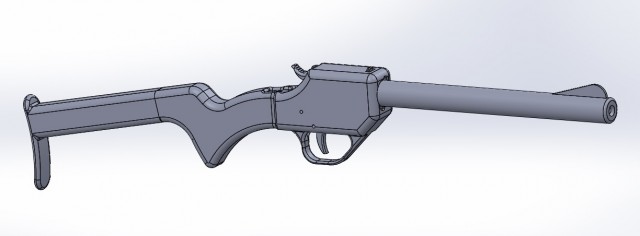 Fusil modélisé en 3D et prêt à être imprimé