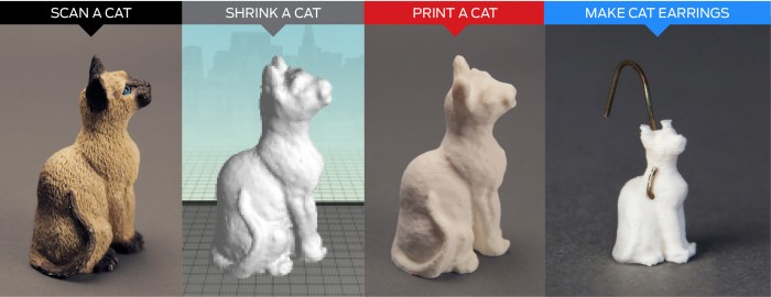 Chat scanné en 3D et imprimé en 3D