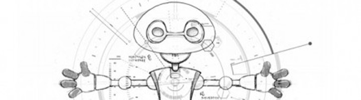 Croquis de Jimmy le robot imprimé en 3D