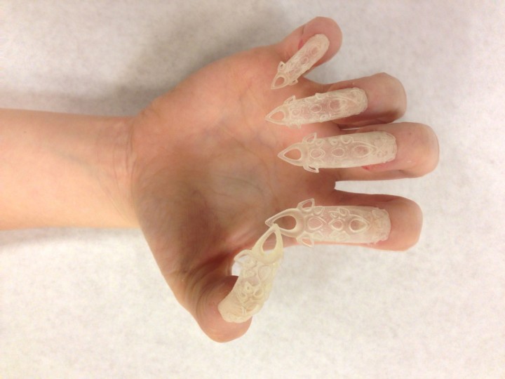bijoux d'ongle ghotique transparent imprimé en 3D