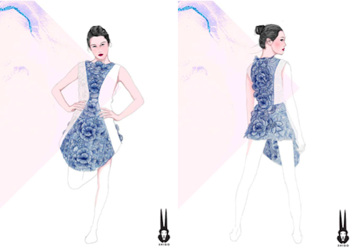 Une robe dessinée en 3D avec le stylo 3Doodler