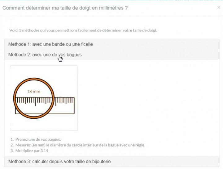 Mesurer la taille de son doigt avec une bague