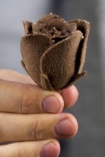 Rose en chocolat imprimée en 3D