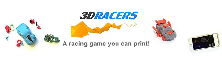 3DRacers jeu video smartphone voiture imprimée en 3D