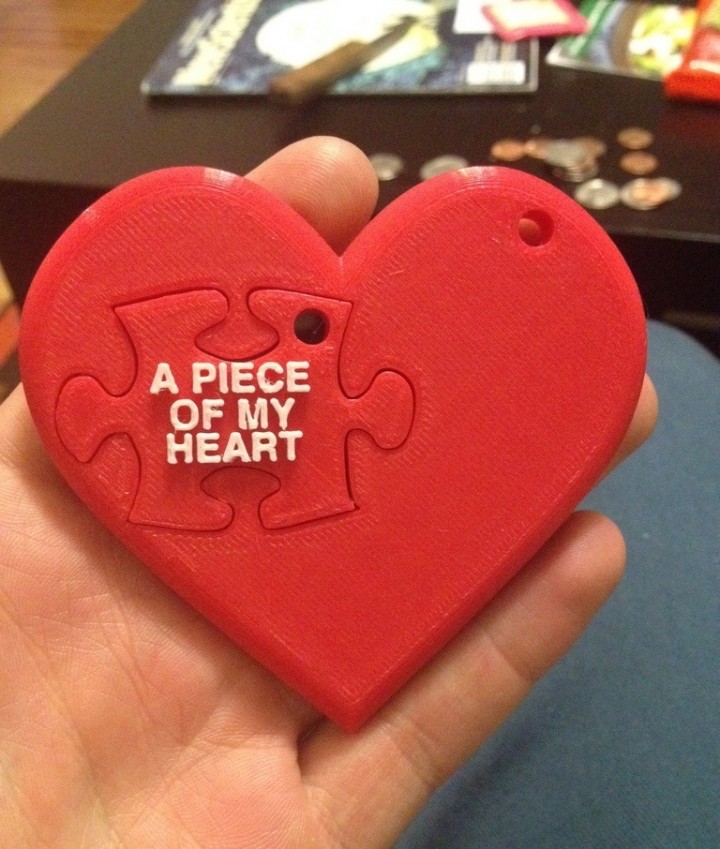Puzzle coeur imprimé en 3D pour la Saint Valentin