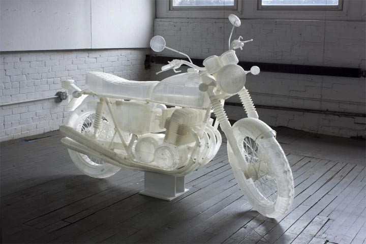 photo moto Honda CB500 imprimée en 3D