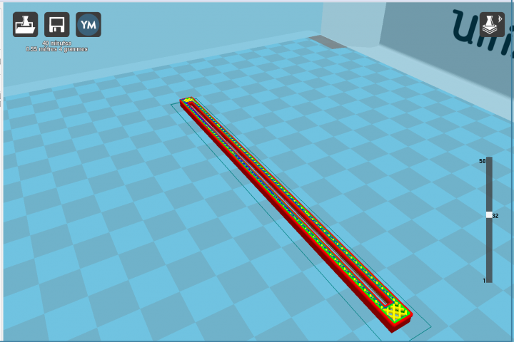 Modélisation 3D du sillon pour la tige métallique