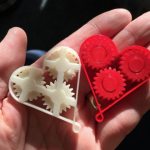 engrenages coeurs imprimés en 3D pour la saint valentin