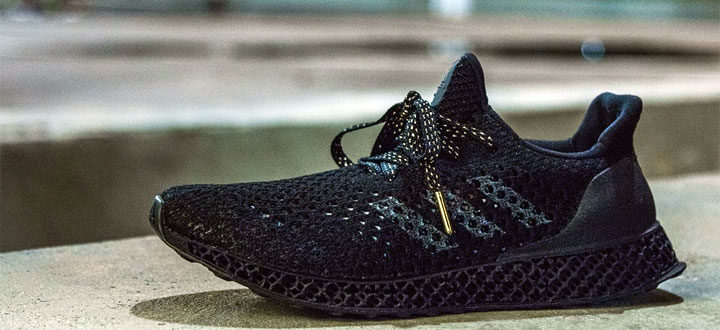 photo chaussure course a pied Adidas ultraboost imprimée en 3D