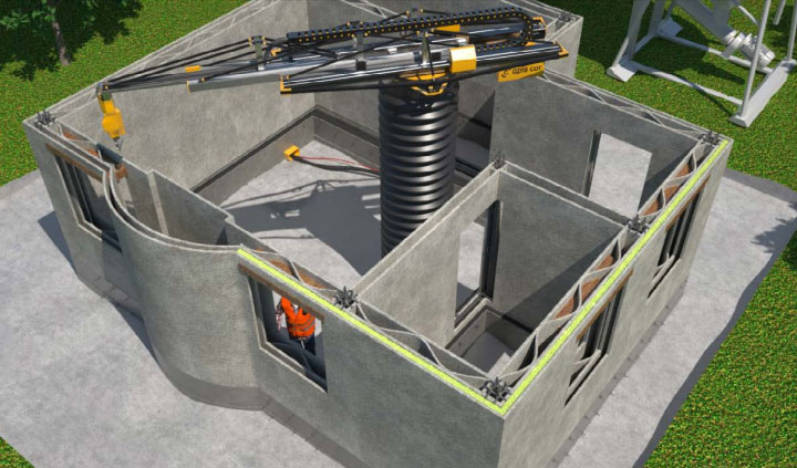impression 3D beton Apis Cor construction maison imprimante