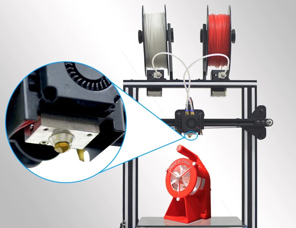 Les Accessoires D'Imprimante 3D, D'Extrudeuse 2 en 1, Buse D'Extrudeuse D'ExtréMité  Chaude de Couleur Mixte pour A10M A20M