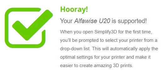 Simplify 3D Simplify3D Alfawise U20