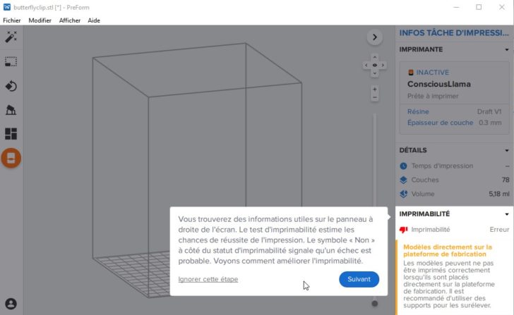 preform imprimabilité