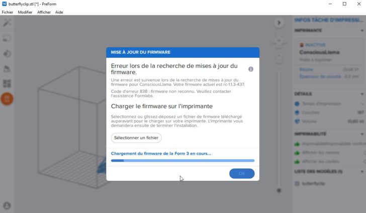 upload firmware preform