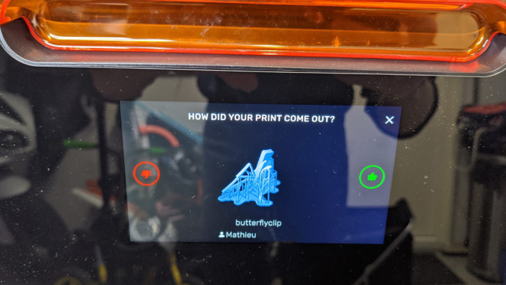 statistique de réussite d'impression 3D résine