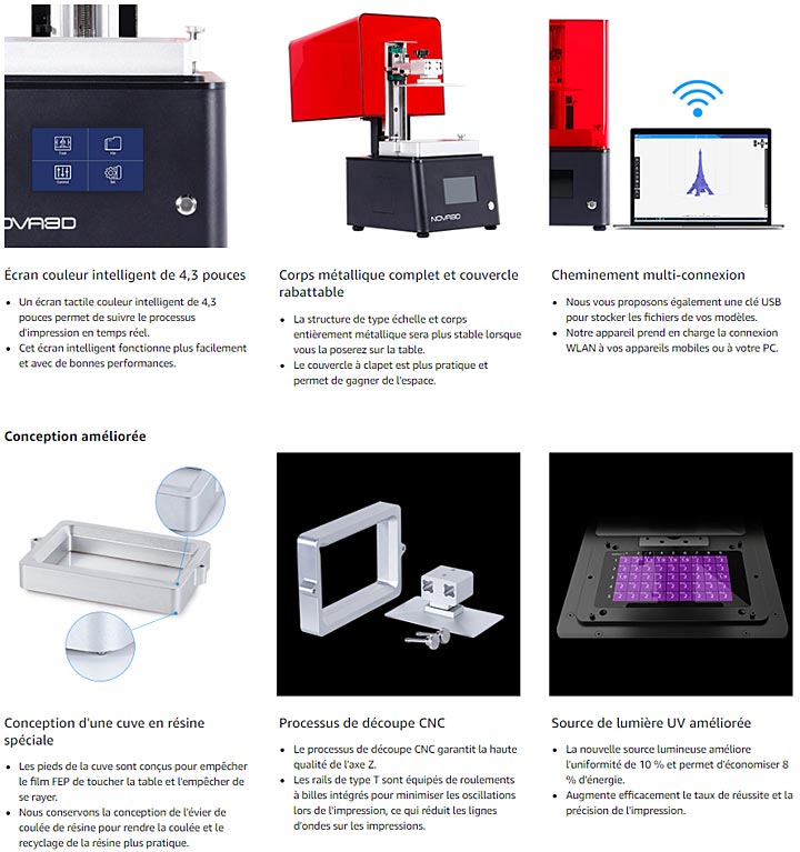 NOVA3D BENE4 imprimante 3D SLA résine liquide