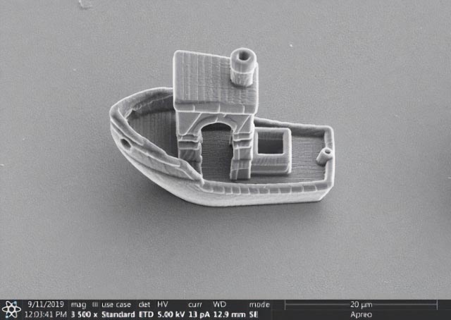 benchy boat impression 3D microscopique