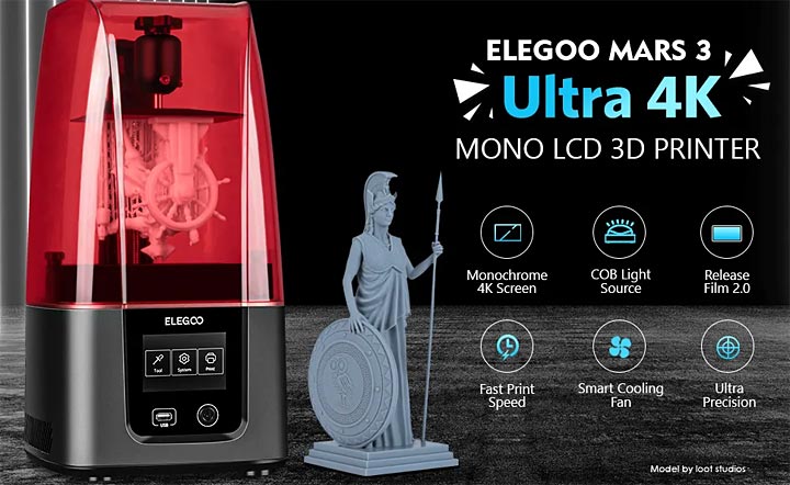 Elegoo Mars 3 Ultra 4K : caractéristiques, test et prix imprimante 3D MSLA