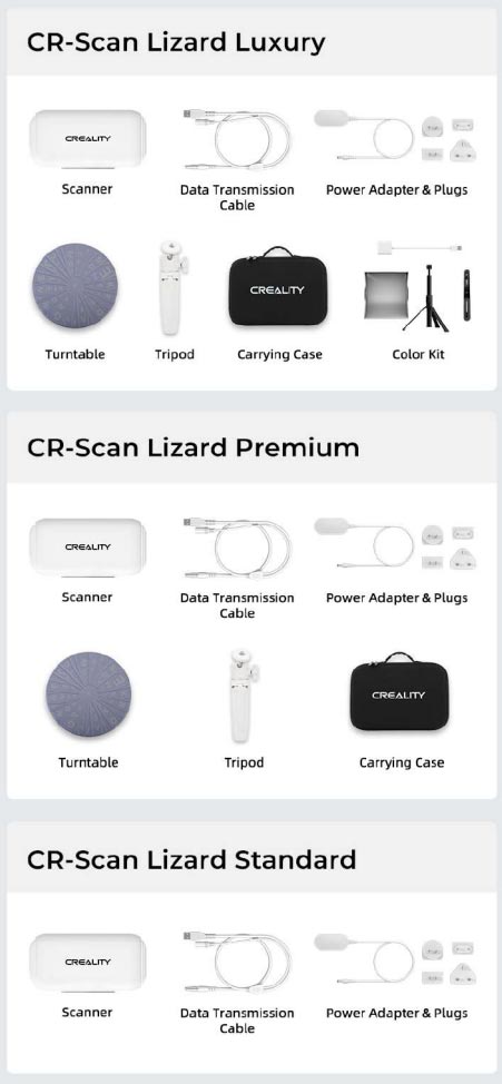 Creality CR-Scan Lizard package