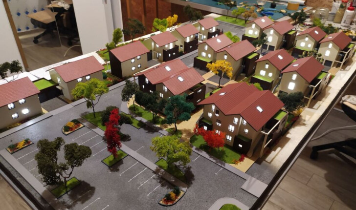 maquette lotissement maisons imprimé en 3D
