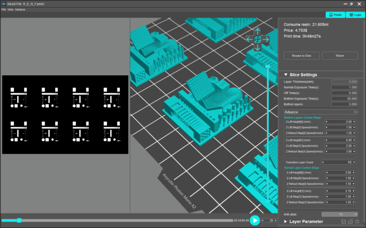 stress test print 3D MSLA