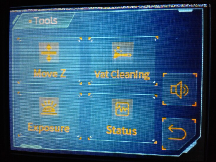 maintenance FEP Anycubic Photon Mono 2 - menu tools