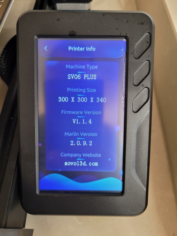 Sovol SV06 Plus printer info