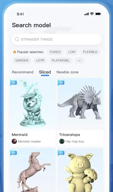 Anycubic Cloud app search model