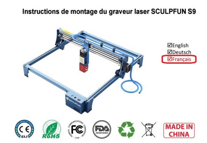 Boîte d'évacuation de fumée pour graveur laser SCULPFUN