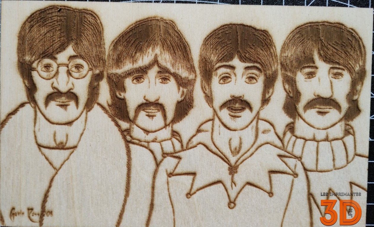 Beatles gravure bois Sculpfun
