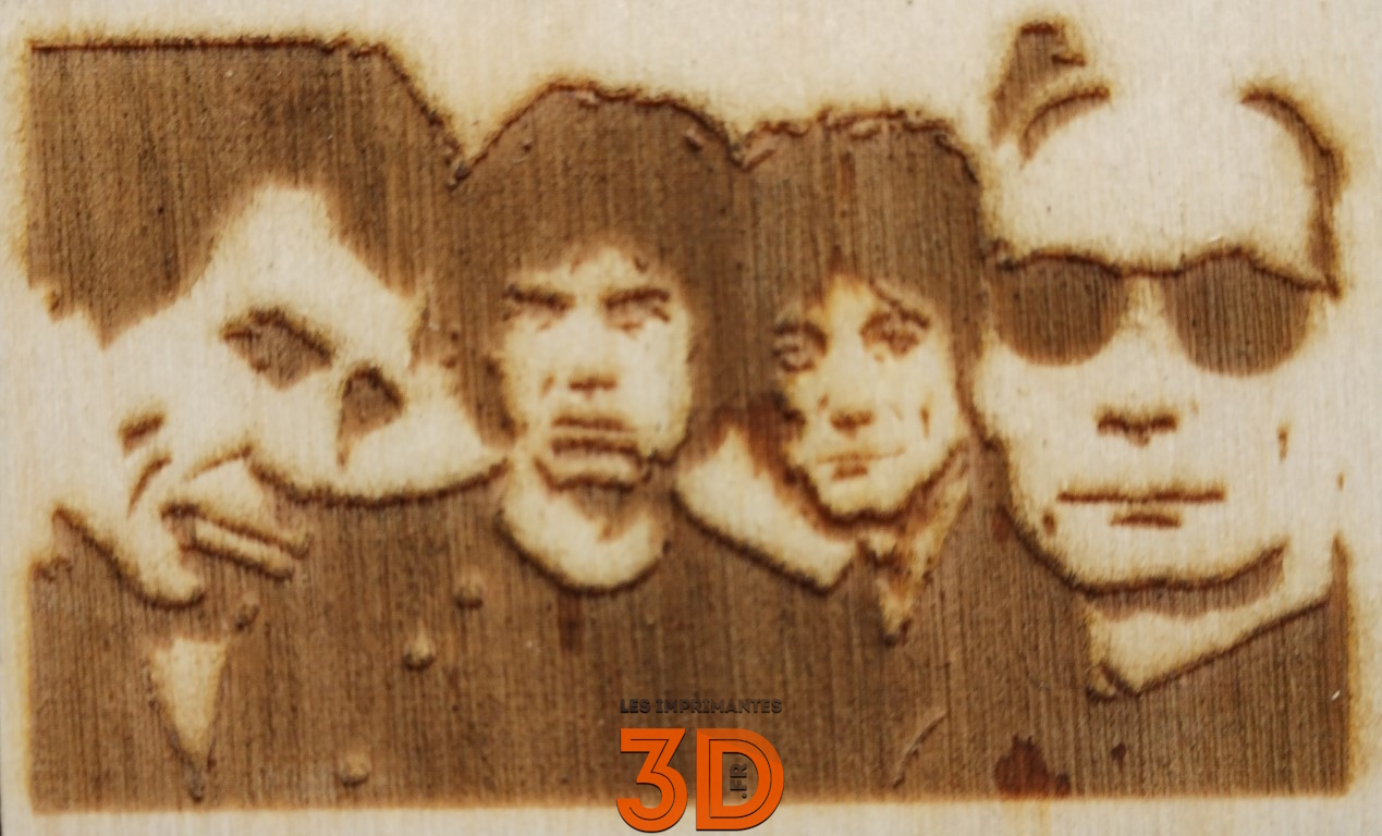 Rolling Stones gravure bois Sculpfun