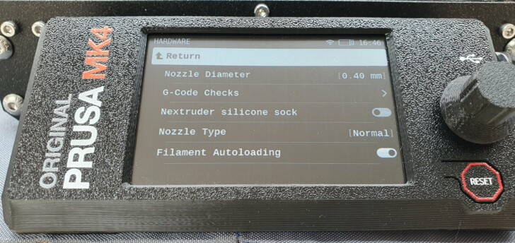 Prusa MK4 Menus 11