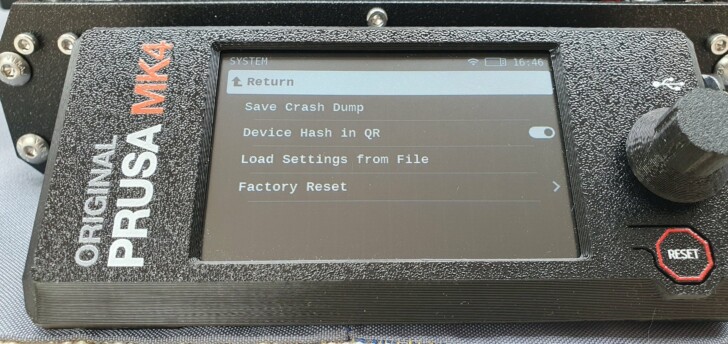 Prusa MK4 Menus 12