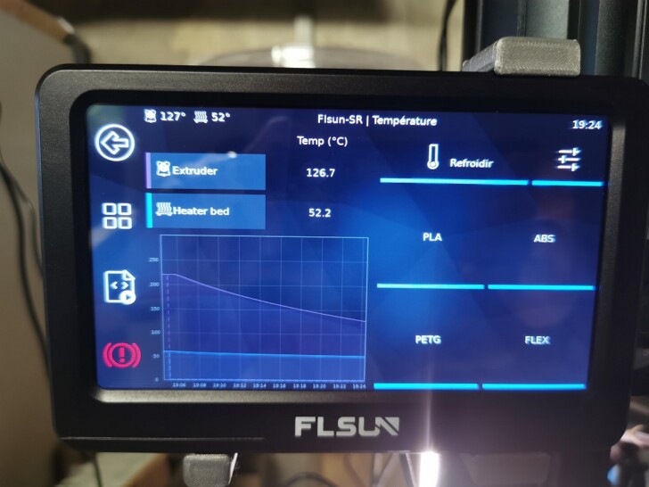 KlipperScrren preheat test speeder pad