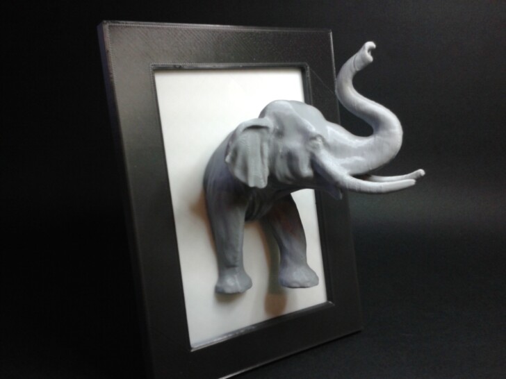 elephant PLA gris blanc