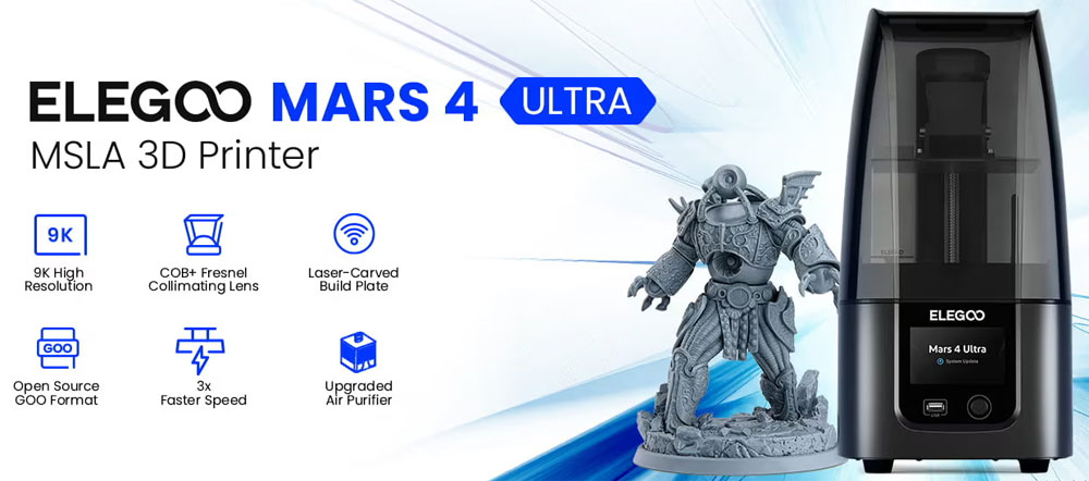 Elegoo Mars 4 Ultra 9K - Résine et paramètres d'impression 3D