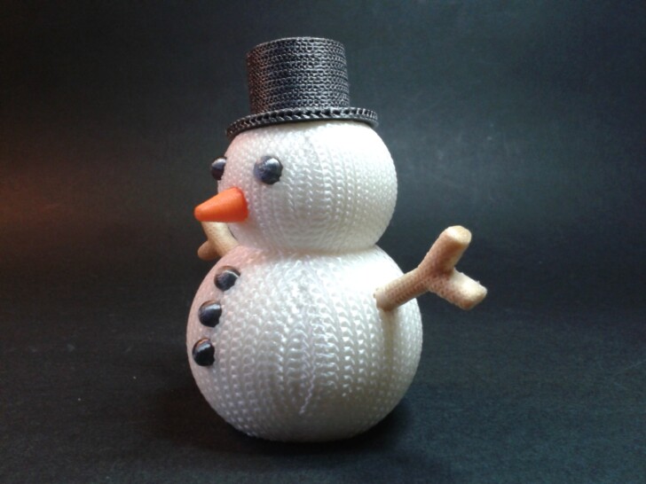 Test Ender 3 V3 KE Print PLA KNITTED SNOWMAN FIGURINE AND ORNAMENT MULTIPARTS IMG 20231221 103304