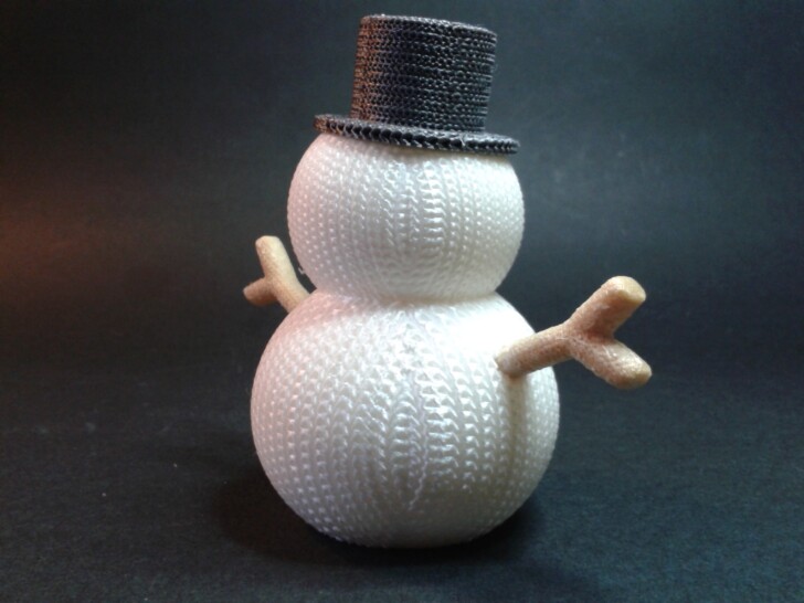 Test Ender 3 V3 KE Print PLA KNITTED SNOWMAN FIGURINE AND ORNAMENT MULTIPARTS IMG 20231221 103327