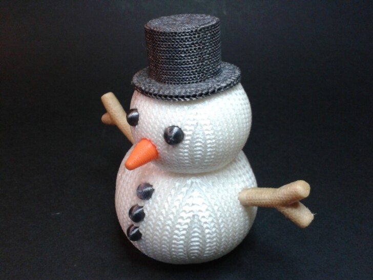 Test Ender 3 V3 KE Print PLA KNITTED SNOWMAN FIGURINE AND ORNAMENT MULTIPARTS IMG 20231221 103357