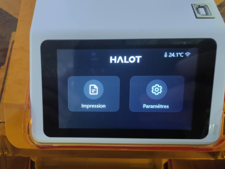 photo test piocreat Halot X1 interface ecran