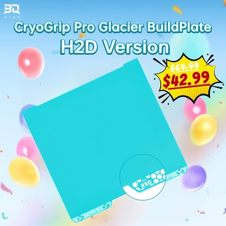 test CryoGrip Pro Glacier BuildPlate Bambu Lab H2D