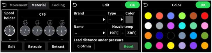 couleur filament creality